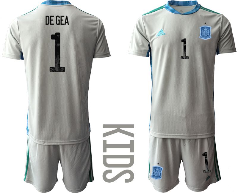 Youth 2021 World Cup National Spain gray goalkeeper #1 Soccer Jerseys